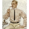 thumbnail image 2 of J.C. Leyendecker 15x17 Gold Ornate Wood Frame and Double Matted Museum Art Print Titled - Man with Narrow Tie, Cluett Shirts Arrow Collar Advertisement (1910), 2 of 4