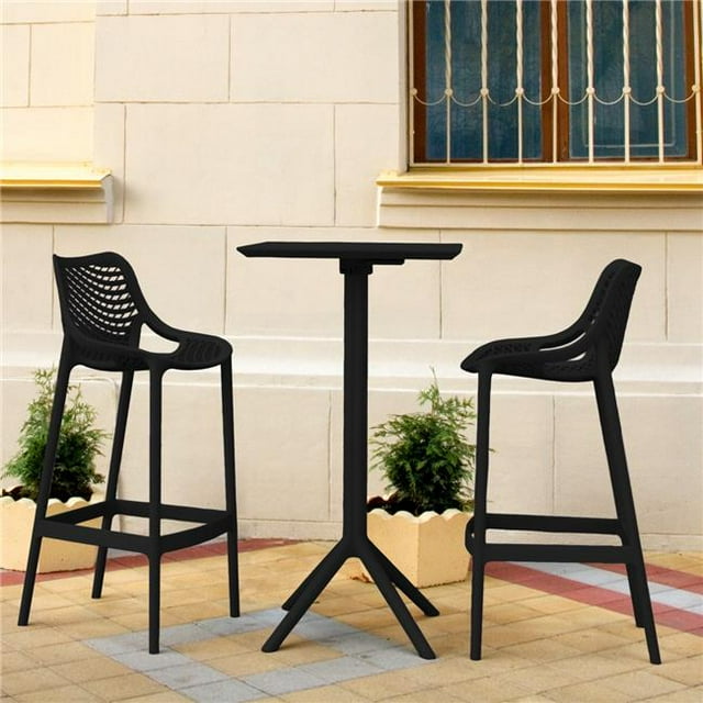 Siesta ISP1162S-BLA Sky Air Bar Carré Serti de 2 Tabourets Noirs