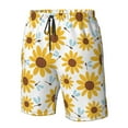 thumbnail image 5 of Kdxio Sunflowers Pattern Mens Casual Shorts - Drawstring Summer Beach Sports Shorts for Men, 5 of 9