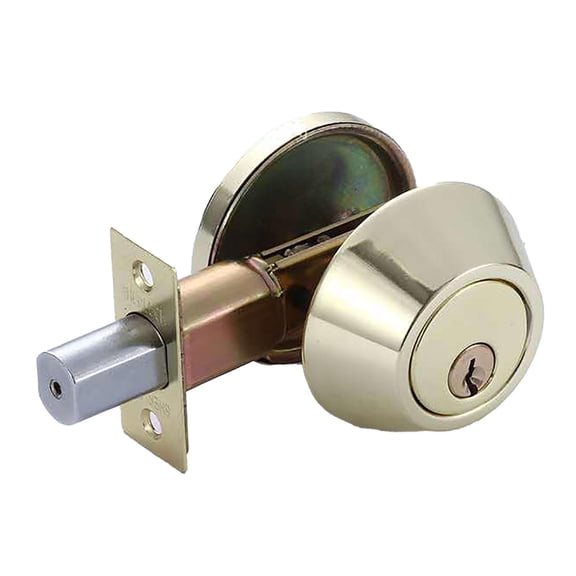 Yajisi Iron Single Cylinder Round Deadbolt Lock – Classic Flat Head, Quick Install, Durable Iron, Extra Security
