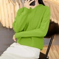 thumbnail image 7 of UTSJKR Women's Knitted Hoodies Casual Long Sleeve Drawstring Knit Textured Sweaters 2026 Fashion Solid Color Dressy Pullovers Mint Green M, 7 of 7