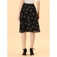 thumbnail image 4 of Unique Bargains Women's Floral Print Flowy Tiered Ruffle Skirt Blacks XS, 4 of 5