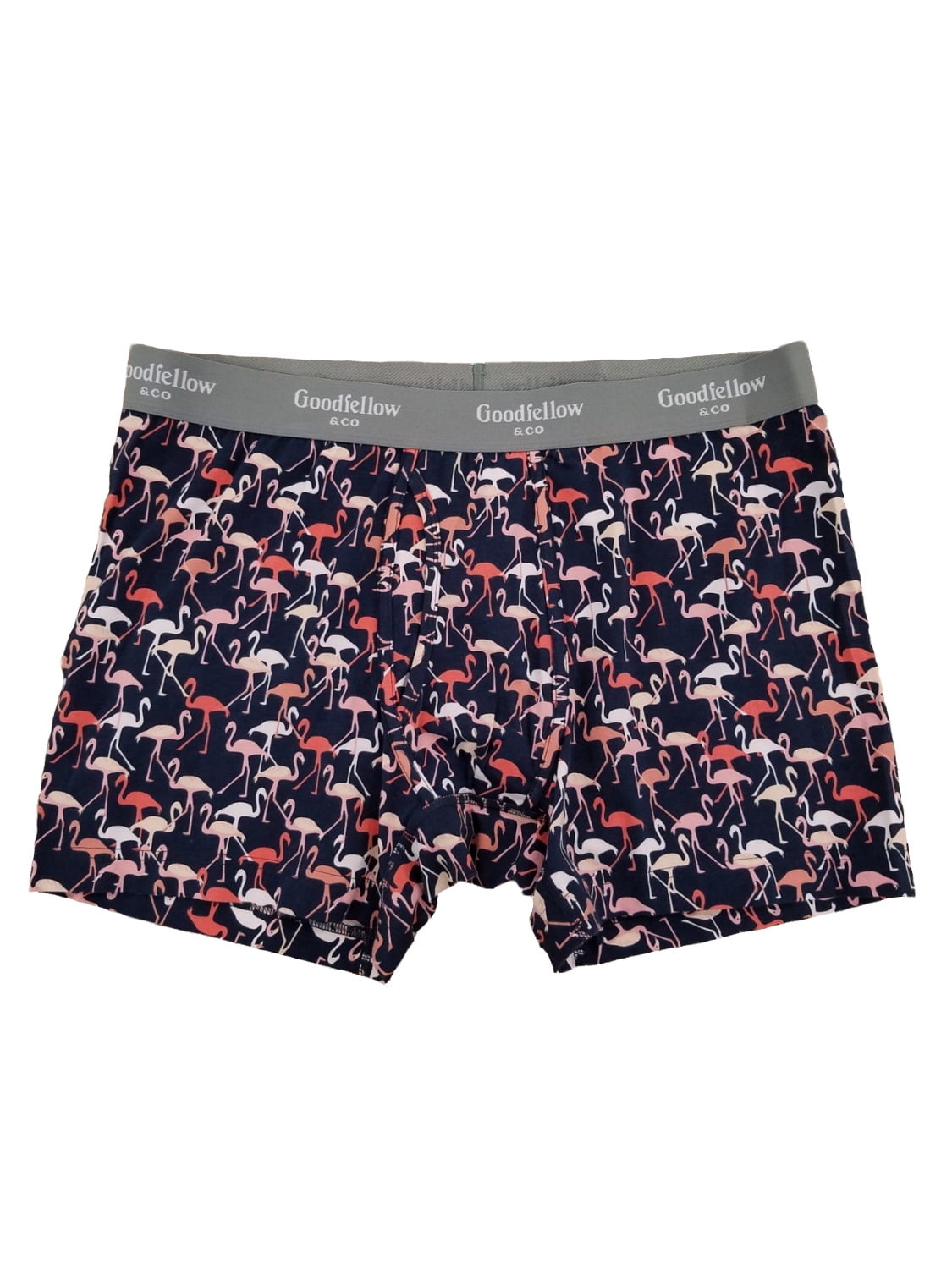 Goodfellow & Co Mens Navy Blue Pink Flamingo Boxer Briefs Large