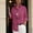 Pink, variant on Women's Oversized Shirt with Asymmetric Large Buttons Casual Long Sleeve Blouse