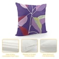 thumbnail image 4 of BANET  Floral Throw Pillow Cushion Case , Abstract Botanical Look Design of Modern Leafy Plant Ornament Pastel Print, Modern Accent Double-Sided Digital Printing, Ruby Violet and Rose 12x12in, 4 of 5