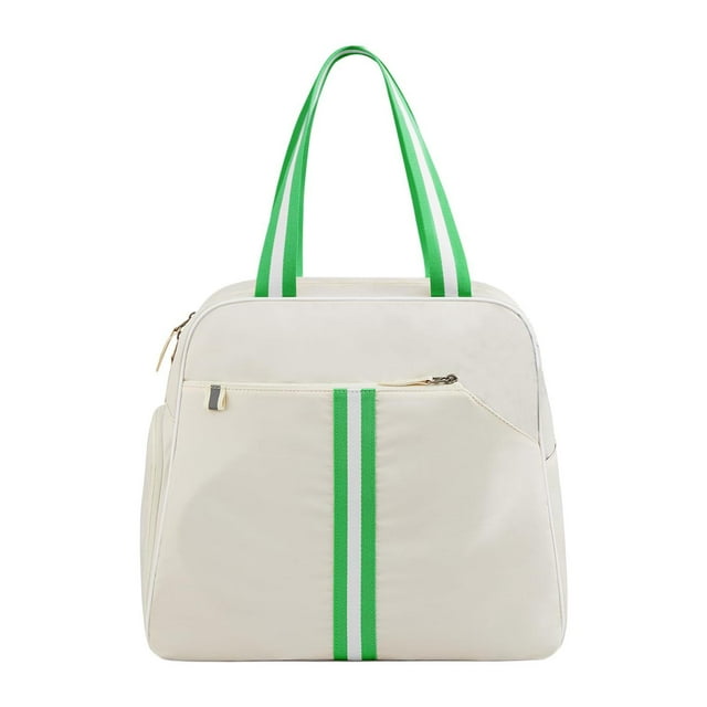 DYNWAVECA Pickleball Bag Pickleball Paddle Carry Bag Multifunctional Professional for Women/Men Backpack or Tote with Shoe Compartment White and Green