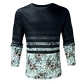 thumbnail image 1 of Pompotops T-shirt à Manches Longues pour Homme, Col Rond, Imprimé, Style Ethnique d'Automne, en Solde, 1 of 3