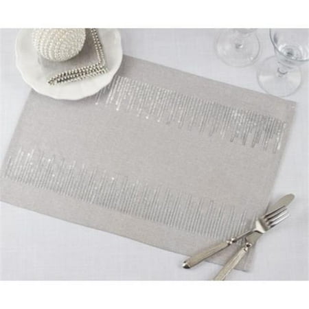 

Saro Lifestyle 1102.S1420B 14 x 20 in. Sequin Border Placemats Silver - Set of 4