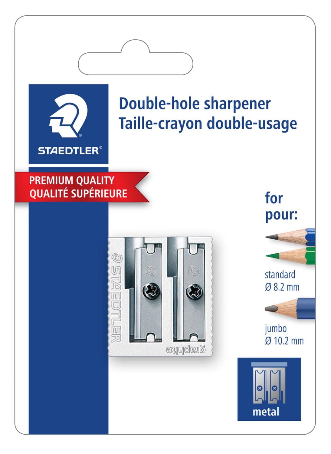 Taille-crayon en métal manuel Staedtler à 2 trous 1 pièce