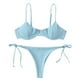 thumbnail image 1 of Gibobby Conjunto de traje de baño de bikini Conjunto de ropa de playa con relleno, traje de baño de realce para mujer, Bikini con estampado Floral, conju(Azul,CH), 1 of 5