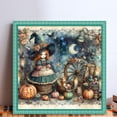 thumbnail image 2 of Hilo Algodón Ecológico Bordado Punto Cruz Bruja Halloween Con 11CT 50x50cm, 2 of 9