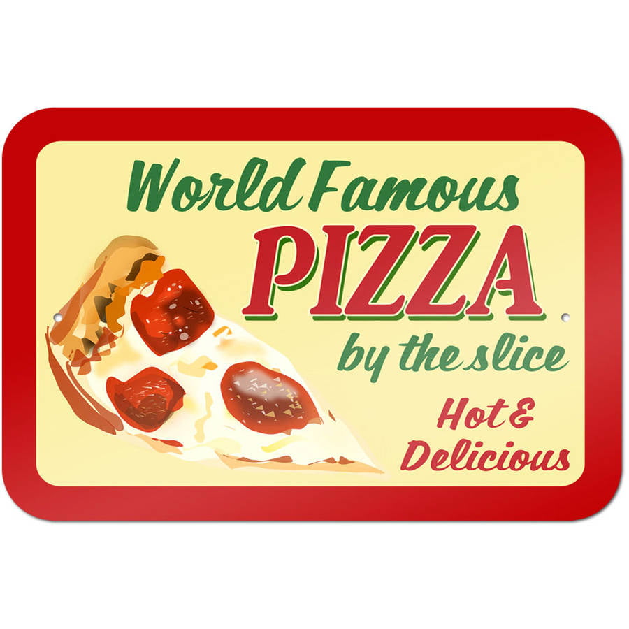 A Balanced Diet Is A Pizza In Each Hand METAL SIGN PLAQUE Man CAVE Cheese cutter 