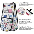 thumbnail image 2 of Yayeee Double Oven Mitt Kitchen Heat Resistant Baking 35" x7" Quilted Glove, Colorful Cartoon Graphic, 2 of 6