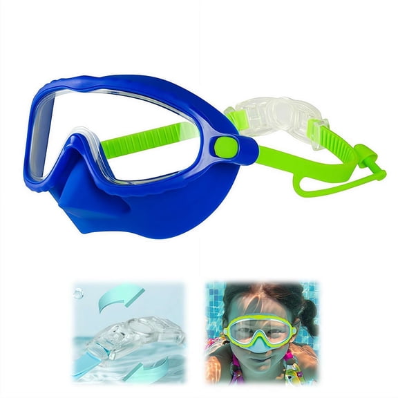 Large Frame Anti-Fog Swim Goggles with Nose Cover, HD Clear Lens Water Spla-sh Proof Swimming Glasses, Comfort Eye Protection Pool Gear