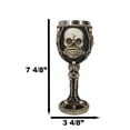 thumbnail image 2 of Wise Vintage See Hear Speak No Evil Skeleton Bone Skulls Wine Goblet Chalice, 2 of 9