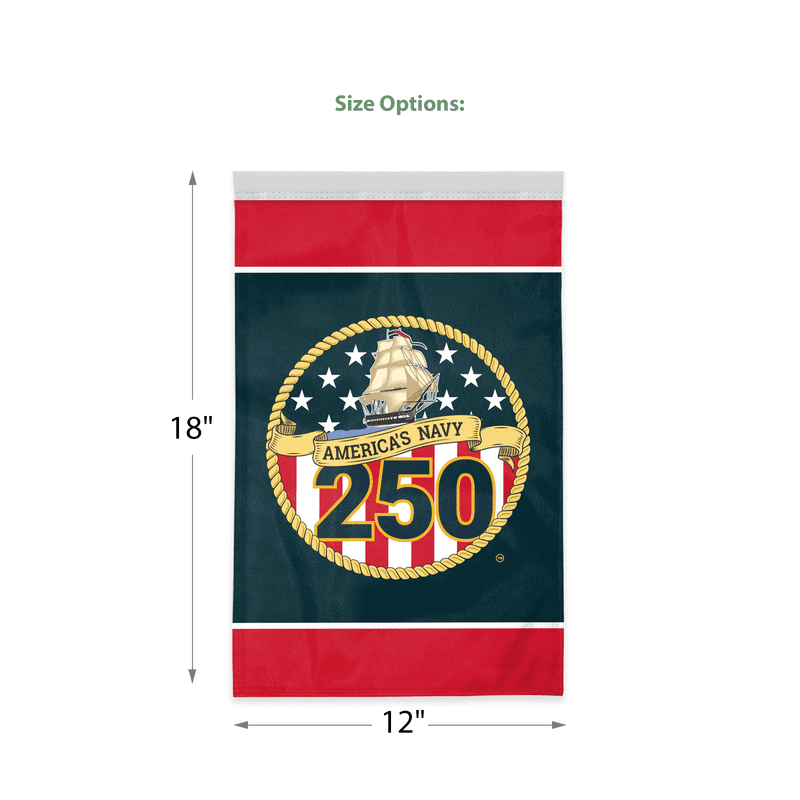 AGAS America’s Navy 250 Garden Flag 12 x 18 inch Double Sided 200D Nylon (No Pole)