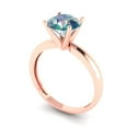 thumbnail image 2 of 1.5 ct Round Cut Blue Moissanite Solitaire 14K Rose Gold Womens Engagement Ring, 2 of 6