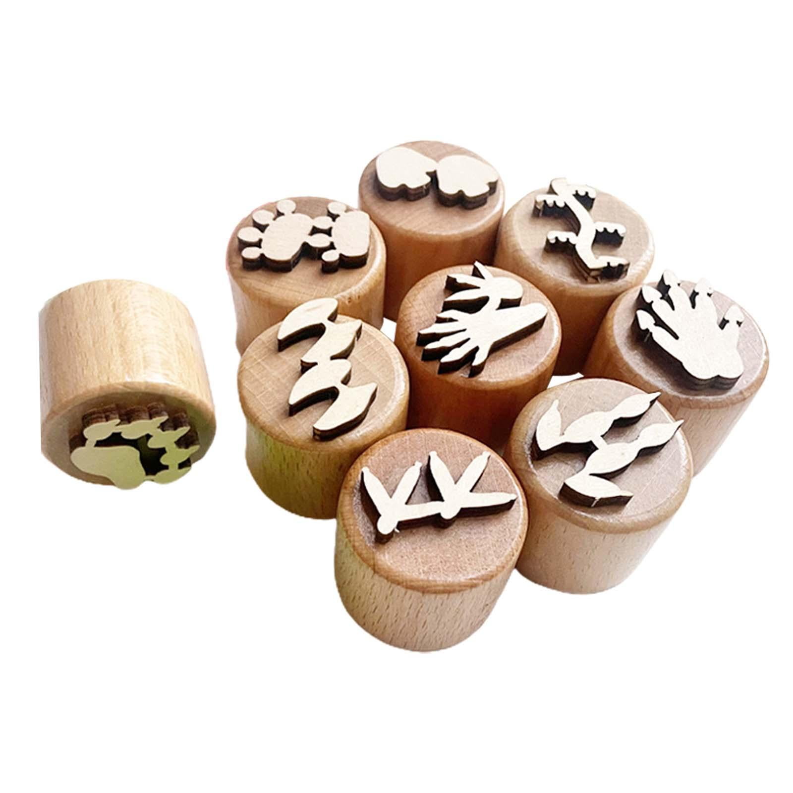 Sellos De Huellas De Animales – Set De Madera Natural Con Huellas De Distintos Animales, Ideal Para Manualidades, Educación Y Regalos Creativos
