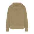 thumbnail image 5 of Jinhomg Womens Casual Hooded Sweatshirts Trendy Full Zip Drop Shoulder Jacket Fall Comfy Long Sleeve Solid Tops with Pocket Spring Saving Khaki XL, 5 of 6
