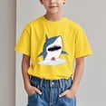 thumbnail image 2 of Lopecy-Sta Boys Short Sleeve Great White Shark PrintT-shirt Round Neck Tees Summer Daily Casual Shirt for Birthday Gift 12-13 Years, 2 of 6
