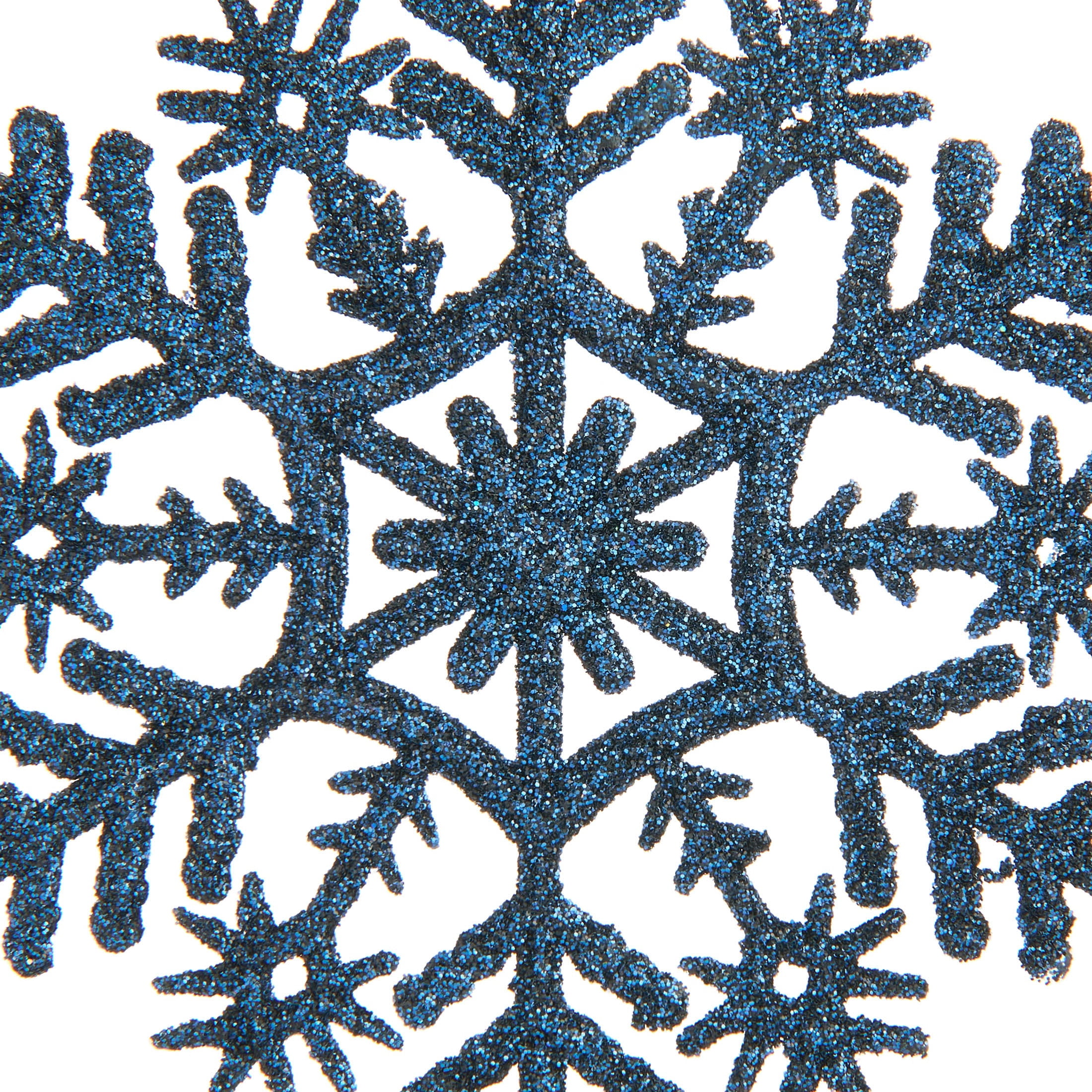 20-Count Navy Blue Glitter Snowflake Christmas Ornaments, 3.9", by Holiday Time