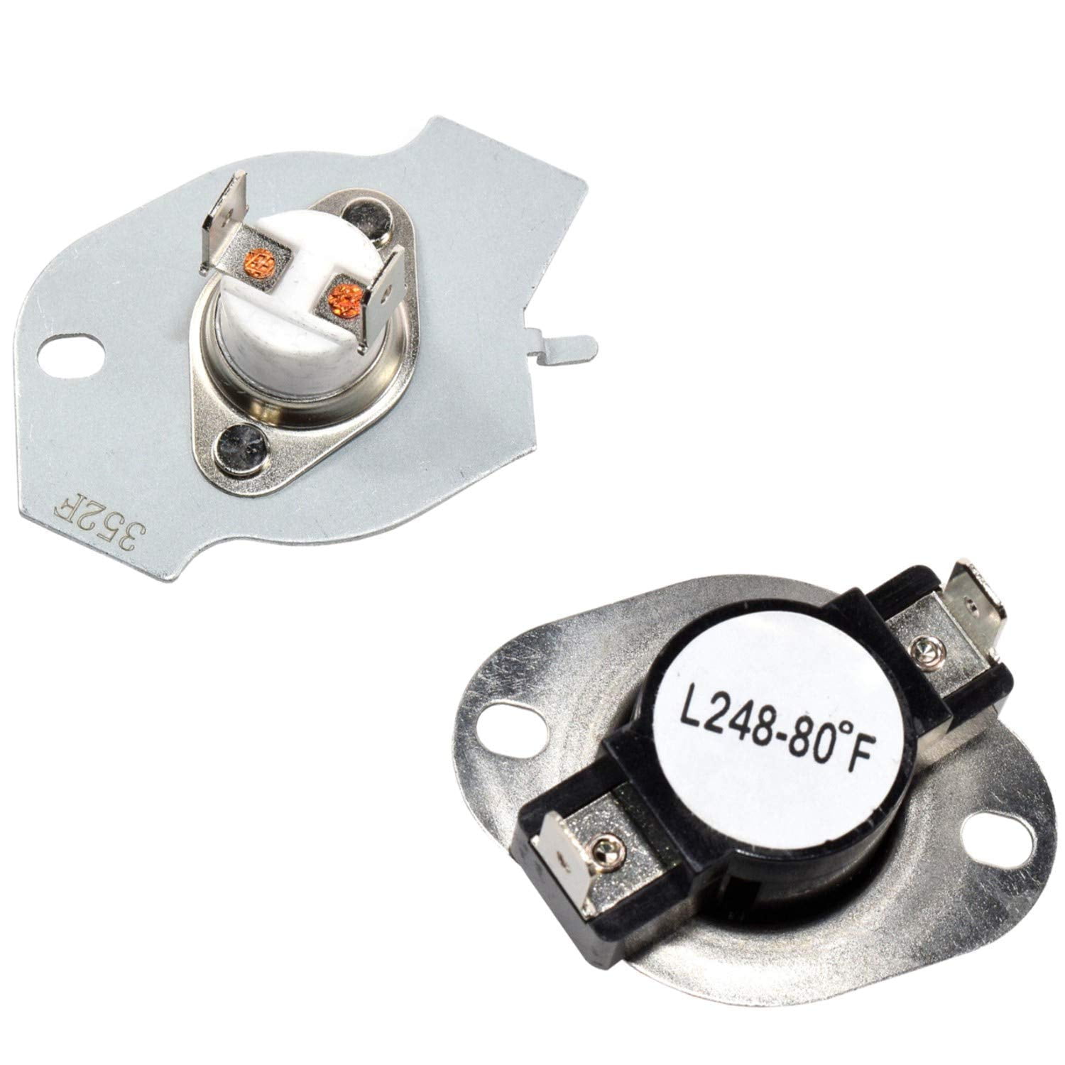 HQRP Dryer Thermostat Thermal Fuse CutOff Kit for Roper EL2020WW0