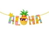 OULII Luau Party Banner Aloha Pineapple Banner Hawaiian Luau Garland Summer Tropical Party Supplies Photography Props