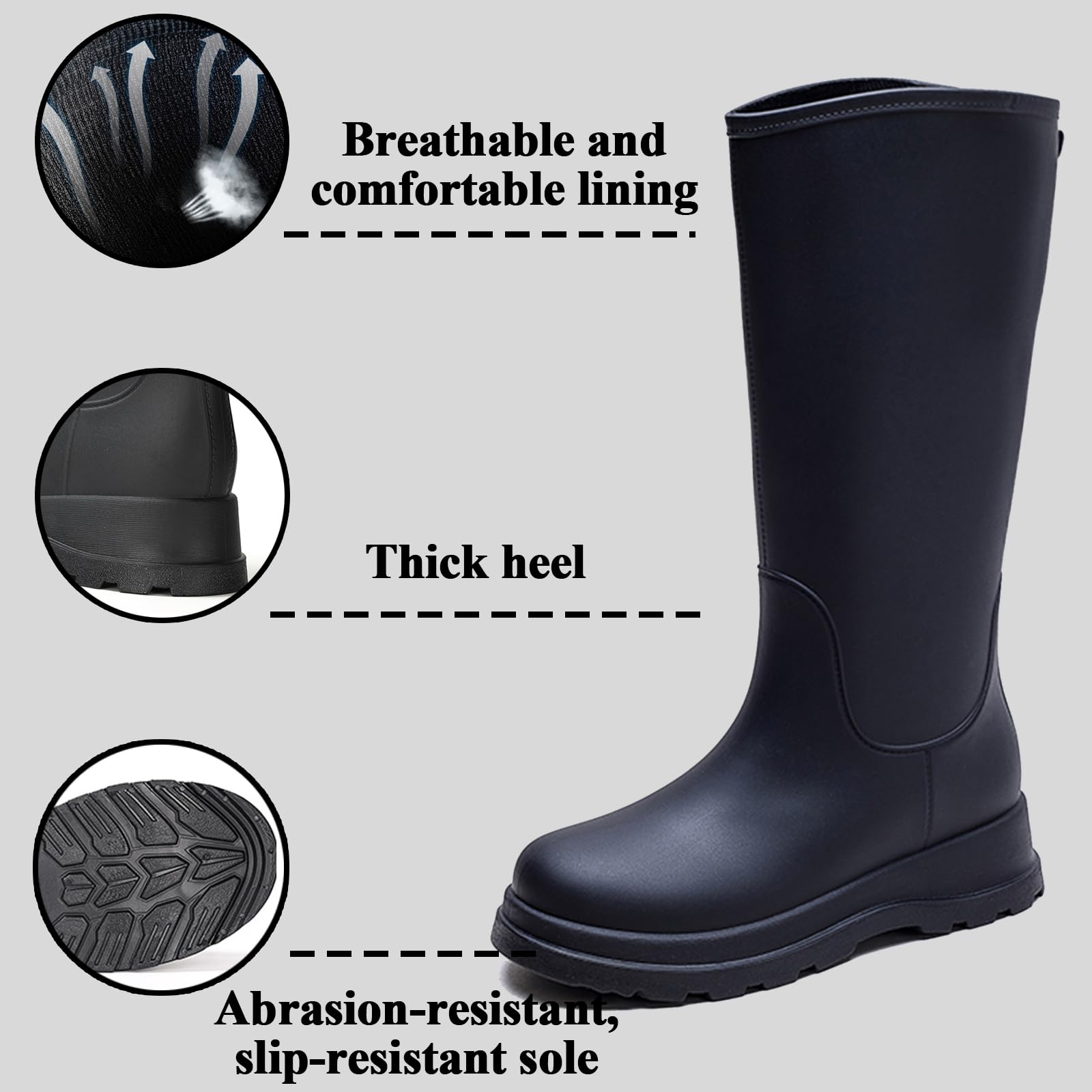 AUXDIQ Rain Shoes Women Mid-calf Boots Waterproof Rain Boots Outdoor Garden Shoes
