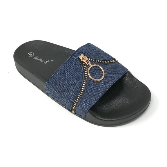 Victoria K Women's Zipper Slider Sandals
