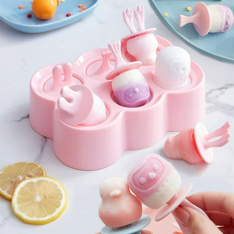 Homemade Silicone Cartoon Cute Ice Pop Molds Popsicle Molds Ice Trays Ice  Cream Maker Frozen Holder