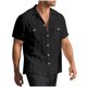 thumbnail image 5 of Camisetas de Manga Corta con Botón de la Solapa de los Hombres de Ajuste Suelto Cardigan de Bolsillo Moda Superior Verano Casual, 5 of 9