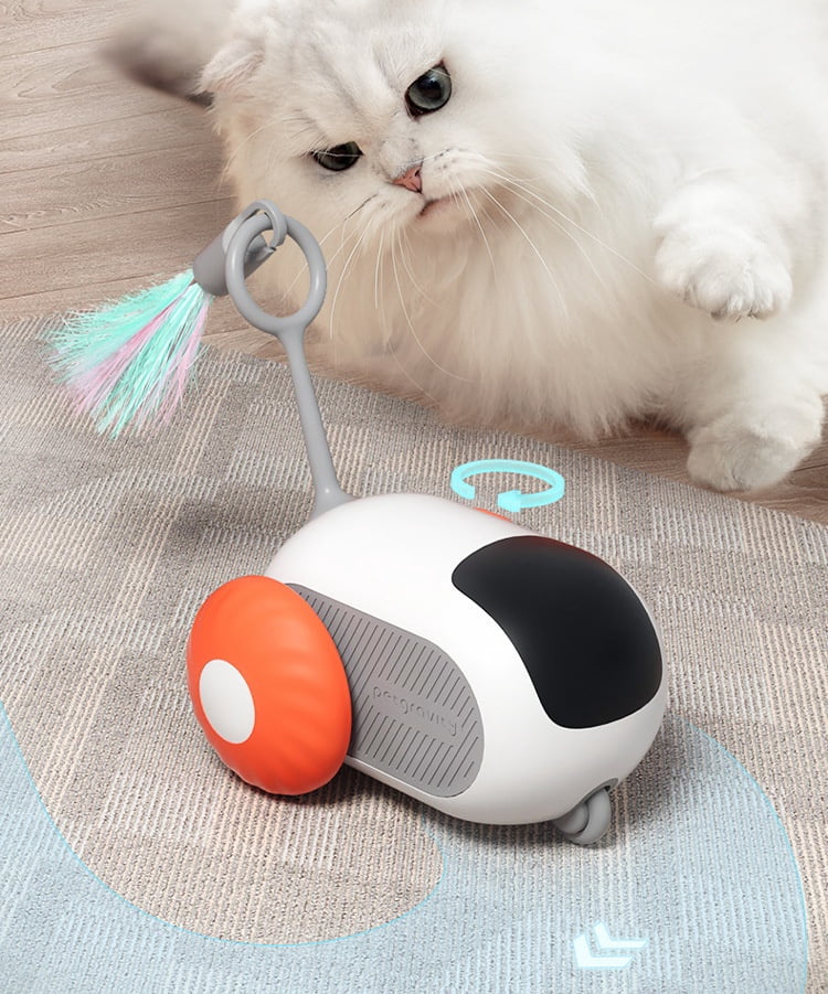 Automatic/remote control cat toys, intelligent obstacle avoidance interactive cat toys for indoor cats, rechargeable cat toys for bored indoor adult cats