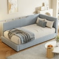 thumbnail image 2 of Twin Size Gray Corduroy L-Shaped Daybed - 81.7" Modern Upholstered Sleeper Sofa for Living Room/Apartment. Comfortable & Stylish Design., 2 of 17
