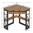 thumbnail image 4 of VECELO Desk with Keyboard Corner Computer Writing Shelves, Compact Home Office, Dark Brown, 4 of 9