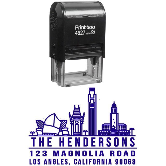 Printtoo Custom Self Inking Personalized California Travel Places Return Address Rubber Stamp-Violet
