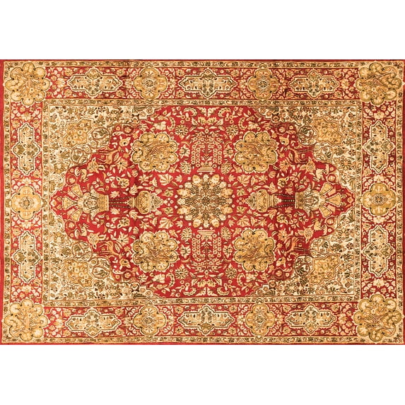 Ahgly Company Indoor Rectangle Persian Orange Traditional Area Rugs, 5' x 8'