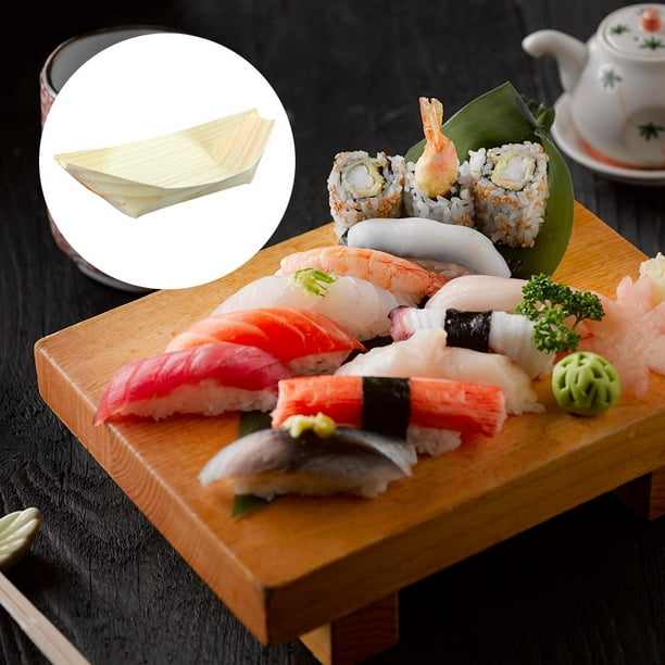 Assiette à sushi jetable Plat en forme de bateau Plateau à collation de  style japonais Plat de service 