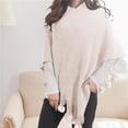 thumbnail image 2 of LEKODE Ponchos for Women Winter Ponchos for Women Warm Shawl Wraps for Women Scarf Womens Poncho Sweater Women's Shawl Poncho for Women Beige One Size, 2 of 7