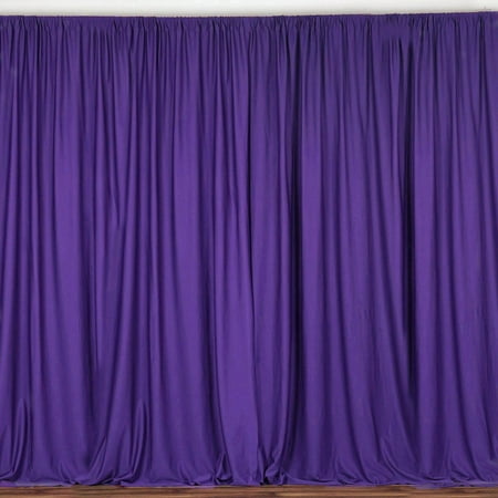 Image of Efavormart 2 Pack | Purple Fire Retardant Scuba Polyester Curtain Panel Backdrops Wrinkle Free With Rod Pockets - 10ftx10ft