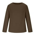 thumbnail image 5 of Diufon Linen Shirts for Men Casual Long Sleeve Solid Color Lightweight Crewneck Shirts Fashion Pullover Tops, 5 of 7