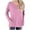 Pink (New Upgrade), variant on Htigea V-Neck Long Sleeve Tops for Women Cute Print Tunic Shirts Casual Loose Fit Pullover Side Pockets Tshirt Black S