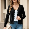 thumbnail image 2 of idosla Women's Long Sleeve V-Neck Button Down Cardigan Knit Shrugs Sweater (Black, M), 2 of 9