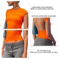 thumbnail image 3 of Top de verano sin espalda, camiseta de manga corta sin espalda con espalda abierta para mujer, camiseta sin espalda recortada hecha con cuidado, 3 of 5