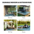 thumbnail image 4 of SIXHOME 9x12 Feet Waterproof Outdoor Rug, Reversible Blue Plastic Patio Mat with Straw Texture Tropical Palm Leaf, Non-Slip Carpet for Camping, RV, Balcony, Porch, Picnic, 4 of 5