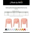 thumbnail image 2 of Made by Olivia Women's Solid Long Sleeve Round Neck Ribbed Fitted Crop Top, 2 of 4