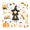 Magical Halloween Girl, variant on Yayeee Kitchen Curtains Tier Pair Light Filtering 27"x36" Rod Pocket Short Cafe Window Panel, White Magical Halloween