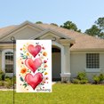 thumbnail image 2 of Amhnf Linen Garden Flag With Heart And Floral Design For Home Outdoor Garden Yard Decor 12x18 inch, 2 of 5