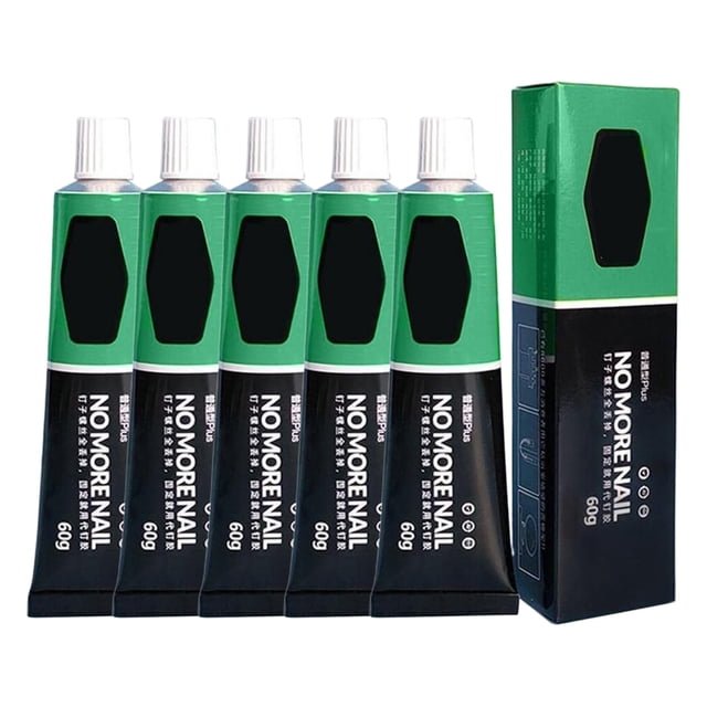Qyaukm Heavy Duty Construction Adhesive, 5 Pack Strong Wood Glue Quick Drying for Furniture Repair, All Purpose No More Nails Glue Sealant (2024 Upgraded Formula), 5*Glue