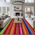 thumbnail image 3 of Mexican Style Area Rugs 5'x7', Washable Small Throw Rugs for Laundry Room Playroom, Colorful Mexico Stripes Orange Red Indoor Outdoor Rug Non-Slip Low Pile Carpet Runner Reversible Floor Mats, 3 of 8