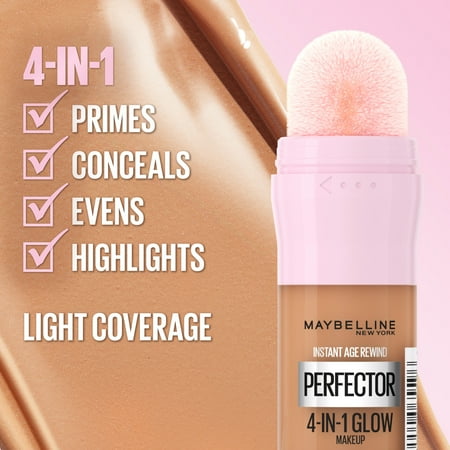 Maybelline Instant Age Rewind Instant Perfector Glow Makeup, Light, 0.68 fl oz